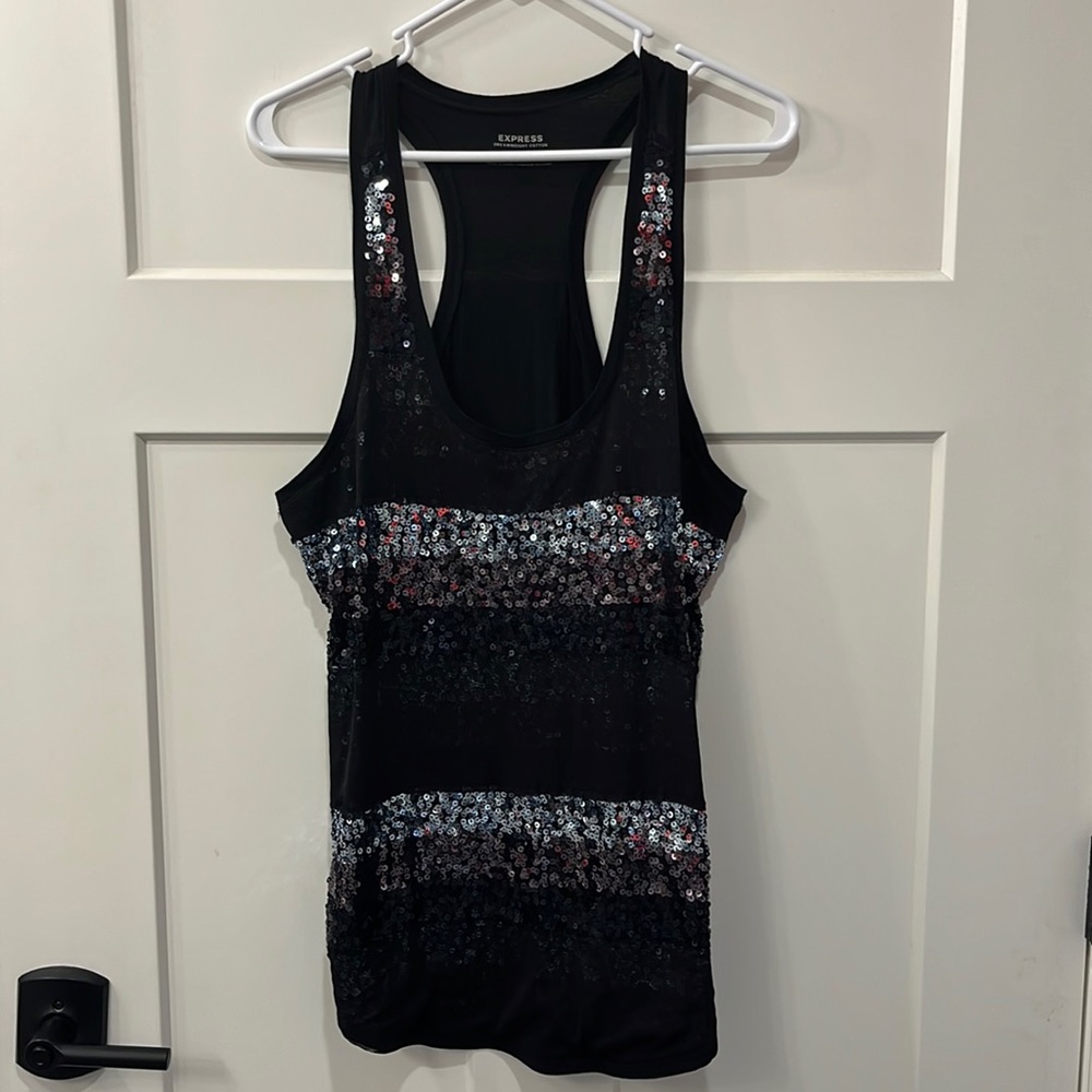 Express black, sequins tank top
